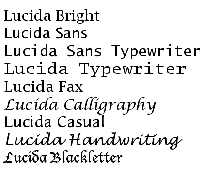 lucida calligraphy font word